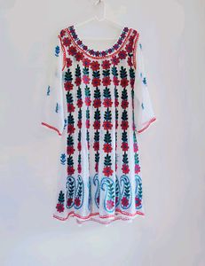 Embroidered White Kurta