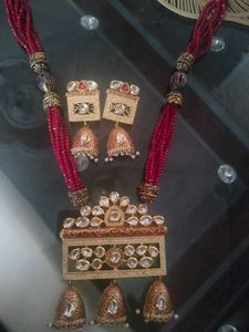 Kundan Antique Necklace With Earrings