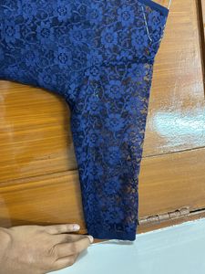 Blue Gown With Net Work