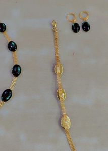 Elegant Black Stone Jewelry Set