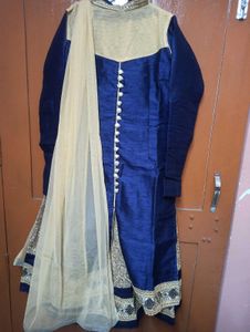 Elegant Blue &amp; Gold Kurta Set