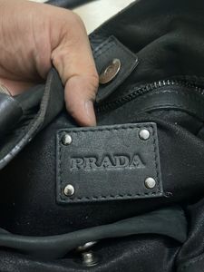 Prada Black Leather Tote Bag
