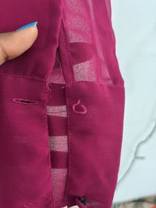 Elegant Burgundy Tie-Neck Blouse