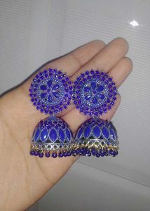 Blue Heavy Jhumka