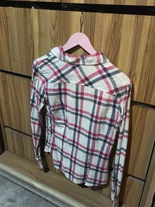 Checked Long Sleeve Top