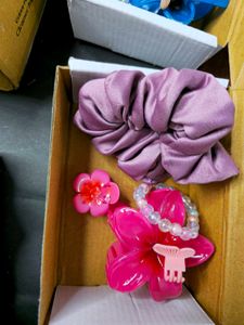 Scrunchie &amp; Flower Hair Clip Sets