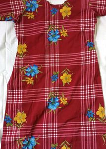 Vintage Floral Plaid Dress Yah Naram Kapda Hai Mul