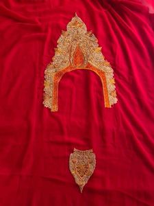 Red Embroidered Dress Material