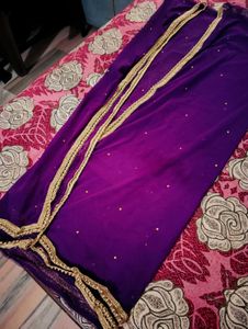 Dupatta with Golden Sparkles Moti Lace