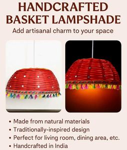 Wooden Basket Hanging Lamp