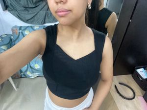 Black Ribbed Crop Top