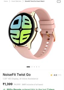 Rose Pink Noise Smart Watch