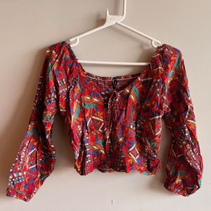 Boho Print Crop Top