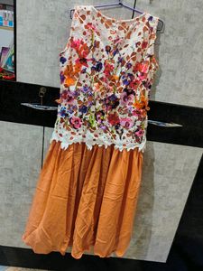 Peach Flared Dress🧡