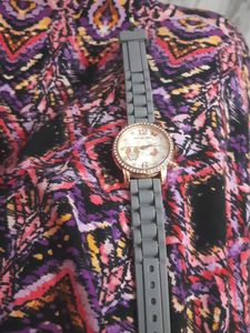 Patterned Dial Grey Watch