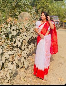 Red White Saree❤️