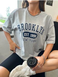 Brooklyn Printed Grey Round New T-shirt