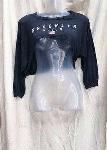 53010. Blue Brooklyn Crop Top