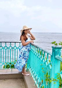 Floral Blue Flowy Beach Dress