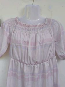 White &amp; Pink Checkered Dress