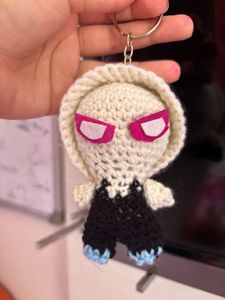 Crochet Gwen Stacey Spiderman Keychain!!