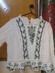 Embroidered Floral Top