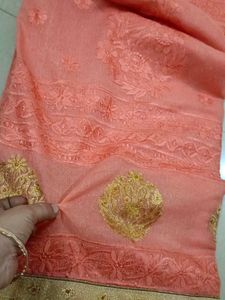 Soft Supernet Saree With Jari Thread Work N Stone