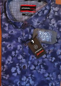 John Players Jeans Indigo Floral Print Shirt