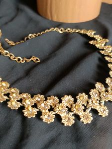 Gold Floral Statement Necklace