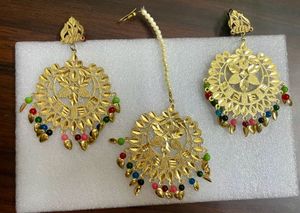 Gold Plated Earrings and Maang Tikka Set