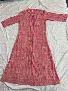 Peach Aks Cape Jacket Cotton Kurta