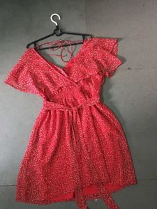 Red Floral Mini Dress