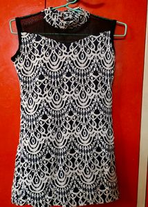 Blue Black Beautiful Net Top