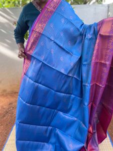 Blue & Pink Silk Saree