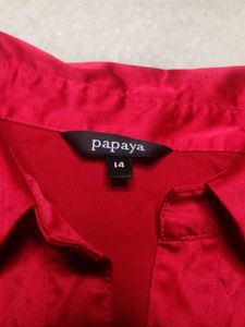 Papaya Red Satin Blouse