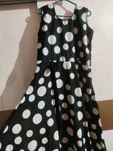 Fashionable Polca Dot Long Gown For Women....