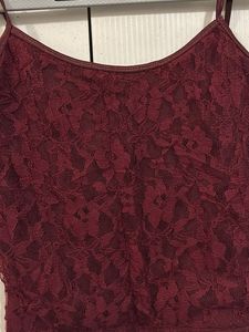 Maroon Lace Top