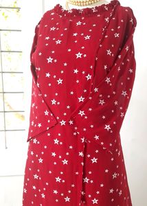 Star Print A-Line Dress
