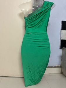 H&amp;M branded Green One-Shoulder Bodycon Dress