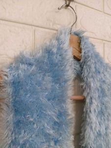 Light Blue Fuzzy Scarf