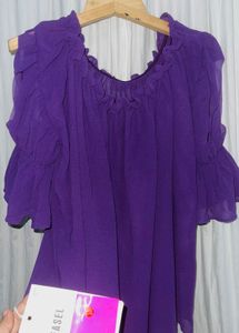 Purple Ruffle Top by EASEL – Brand New with Tag