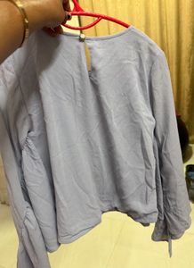 Cute Blue Mirror Embellished Top