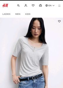 H&M Ribbed Round Neck Top