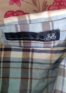 Blue Plaid Long Sleeve Top