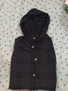Stylish Black hooded shirt