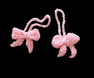 Crochet Pink Bow Ornaments