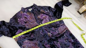 Purple Floral Velvet Coat