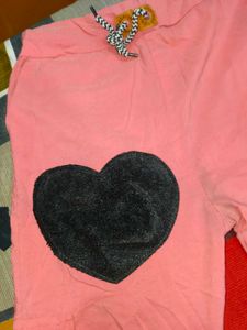 Cute Pink Heart Patch Joggers 💕