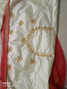 Cream Red Lehenga Choli