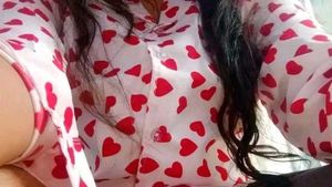 heart print crepe shirt top